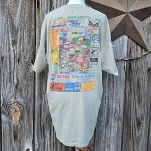 Clayton, NC Tee Size XL Light Sage Green Short Sleeve Tshirt Graphic Print